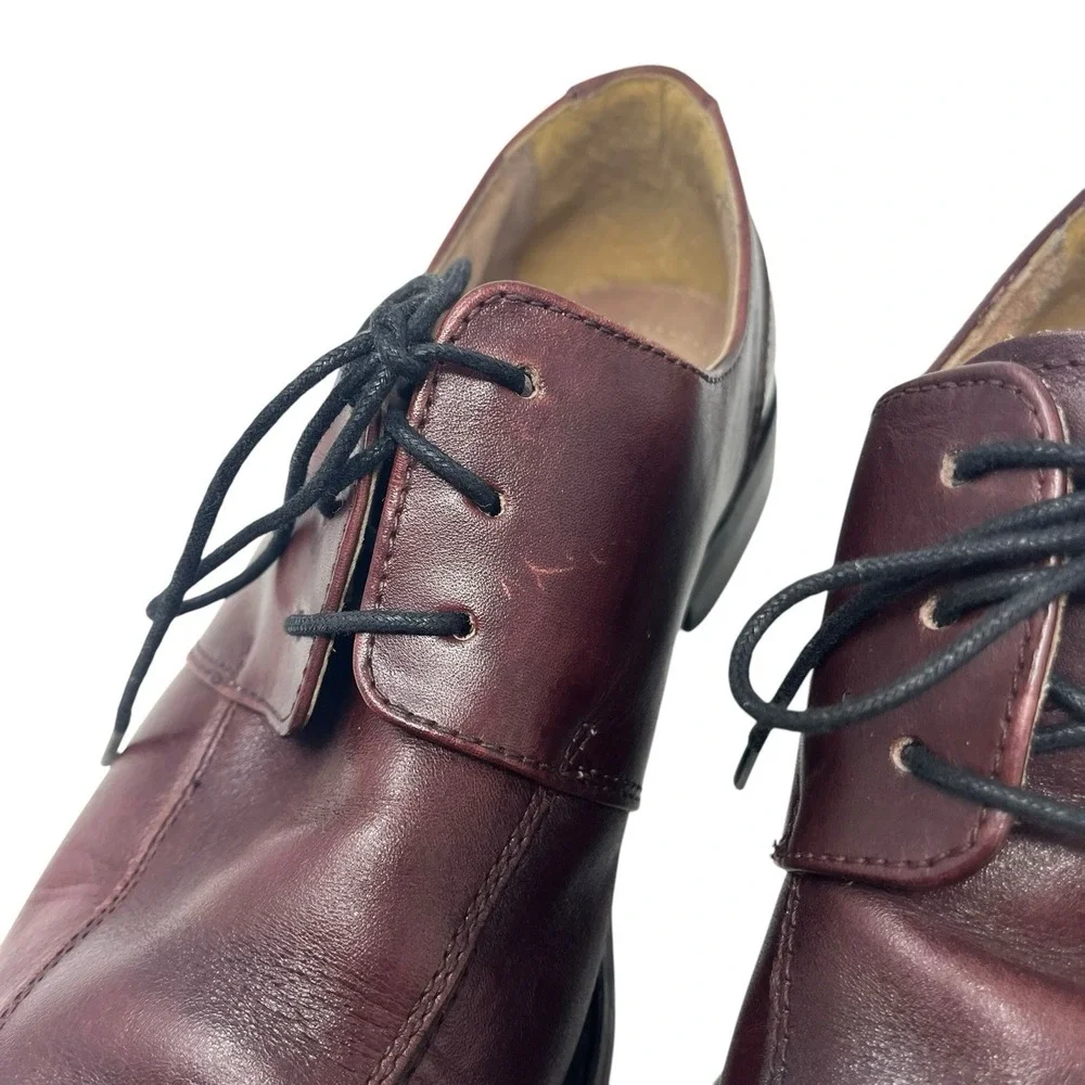 Florsheim Ashlin‎ Mens Burgundy Leather Oxford Shoes 8.5D Lace Up Dress Shoe